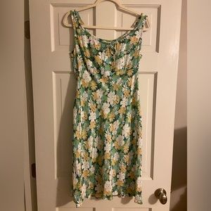 Floral Green and Yellow Dress